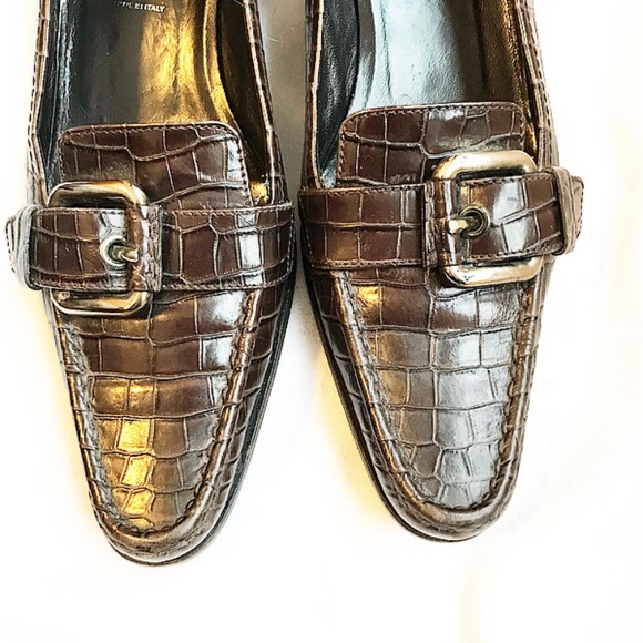 Prada brown croc loafers size 37 - Picture 4 of 5